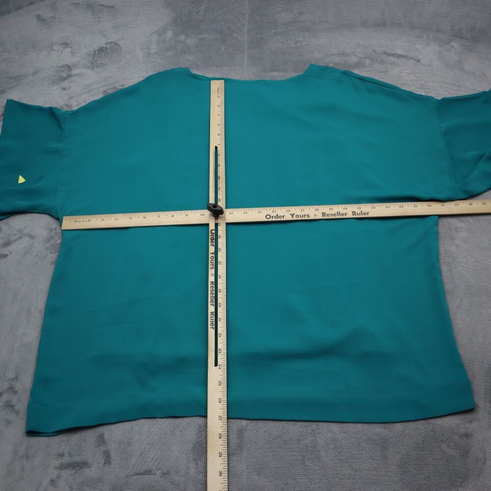 J.Jill Wearever Collection Shirt Womens XL Teal Round Neck Ruffle Sleeve Top NEW - Picture 3 of 16
